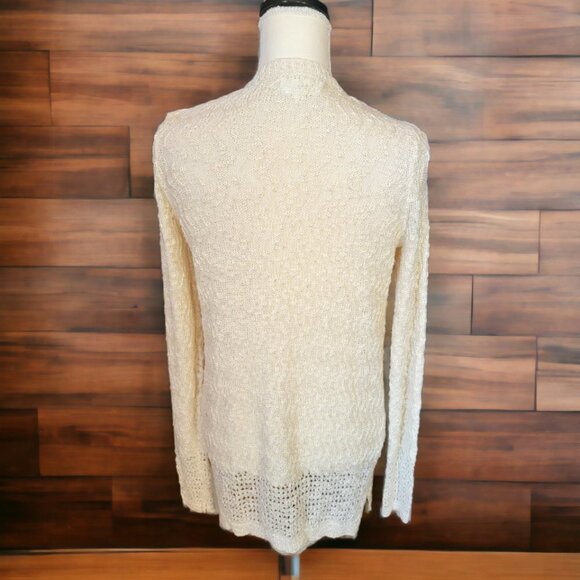 Cloud Chaser Long Sleeve Open Cardigan Ivory Colored Sweater in Size Small - Picture 4 of 5